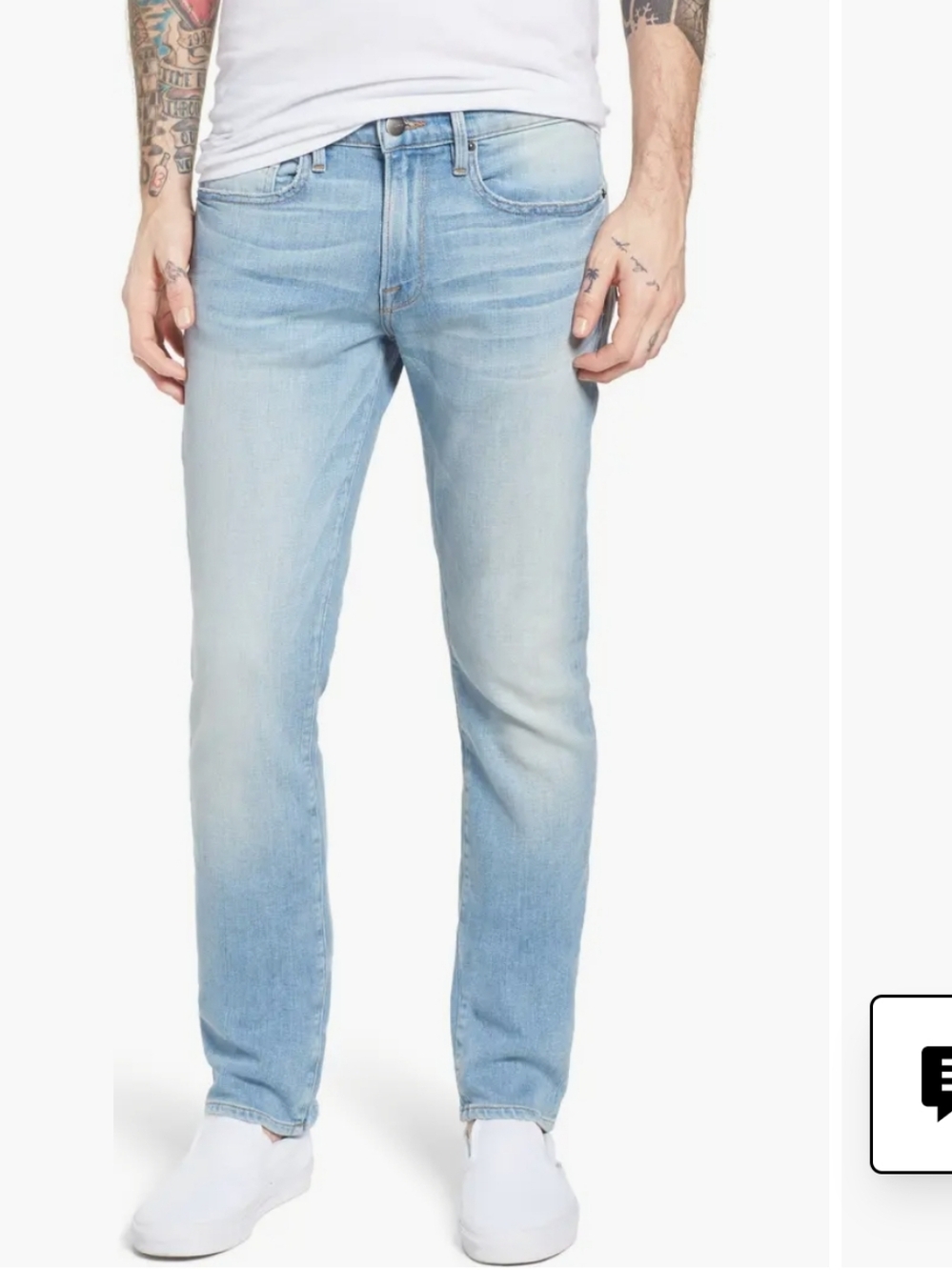 Frame Denim L' Homme Slim Jeans in Light Wash Blue